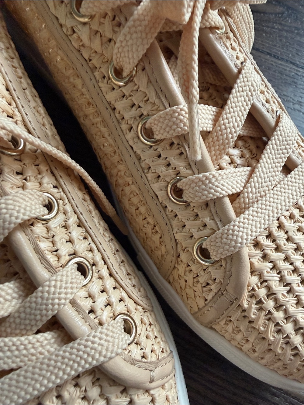J. Jill NWOB Rory Platform Woven Textured Sneaker in Natural 8 - Picture 9 of 9